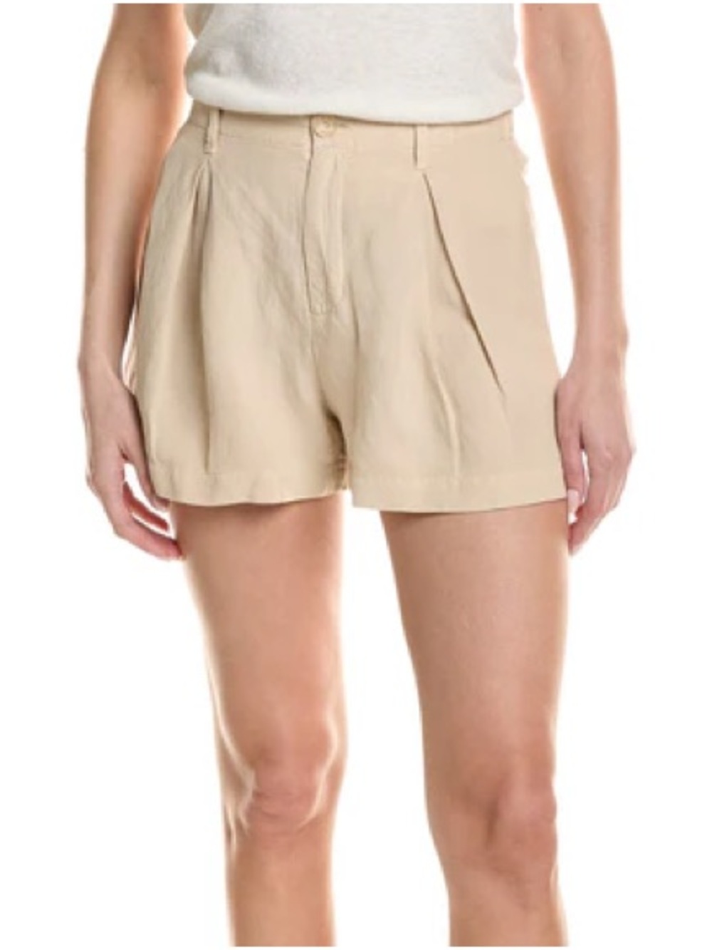 3.1 Phillip Lim Beige High-Rise Pleated Bermuda Shorts